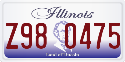 IL license plate Z980475