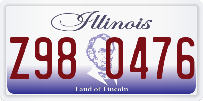 IL license plate Z980476