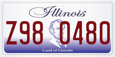 IL license plate Z980480