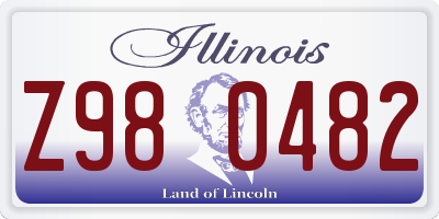 IL license plate Z980482