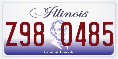 IL license plate Z980485