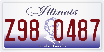 IL license plate Z980487
