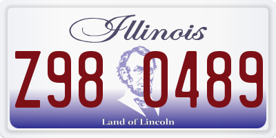 IL license plate Z980489