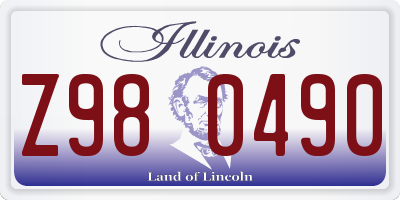 IL license plate Z980490