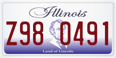 IL license plate Z980491