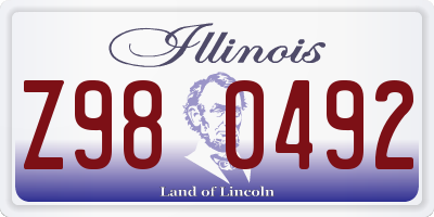 IL license plate Z980492
