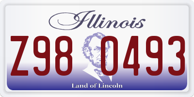 IL license plate Z980493