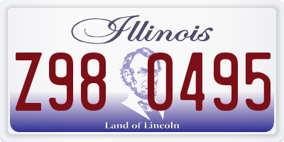 IL license plate Z980495