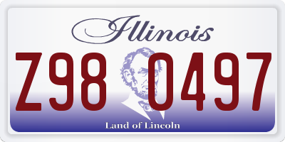 IL license plate Z980497