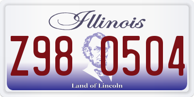 IL license plate Z980504