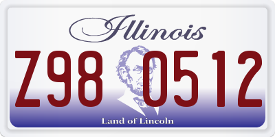 IL license plate Z980512