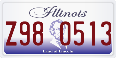 IL license plate Z980513