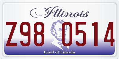 IL license plate Z980514