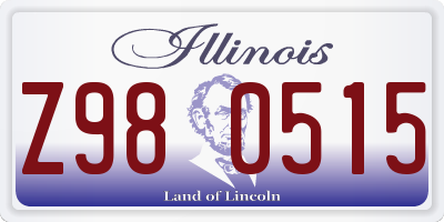 IL license plate Z980515
