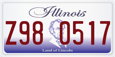 IL license plate Z980517