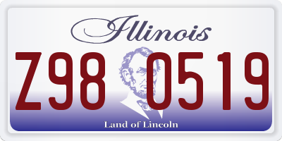 IL license plate Z980519