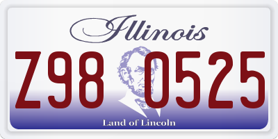 IL license plate Z980525