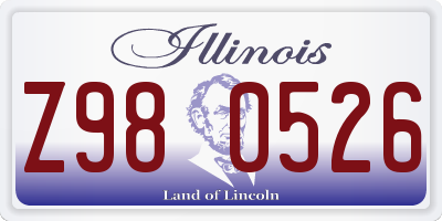 IL license plate Z980526