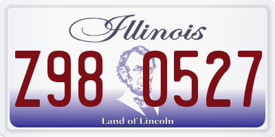 IL license plate Z980527