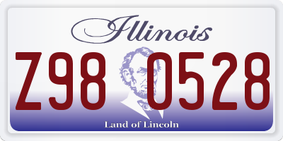 IL license plate Z980528