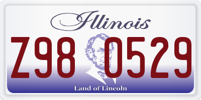 IL license plate Z980529