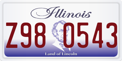 IL license plate Z980543