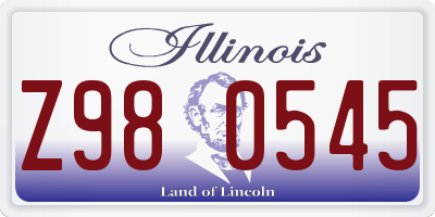 IL license plate Z980545