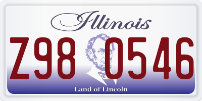 IL license plate Z980546