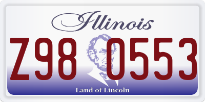 IL license plate Z980553