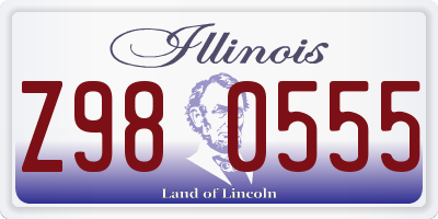 IL license plate Z980555