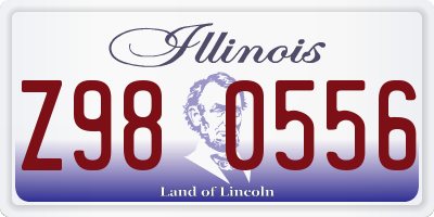 IL license plate Z980556
