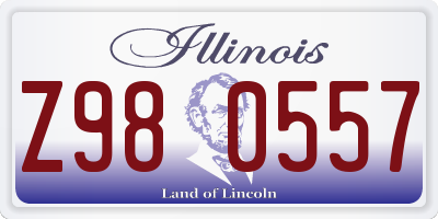 IL license plate Z980557