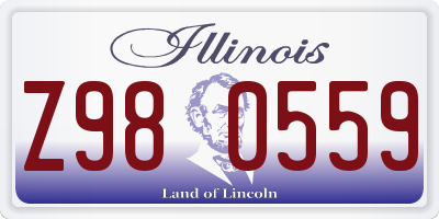 IL license plate Z980559