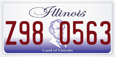 IL license plate Z980563