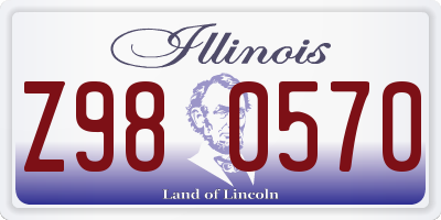 IL license plate Z980570