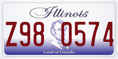 IL license plate Z980574