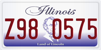 IL license plate Z980575