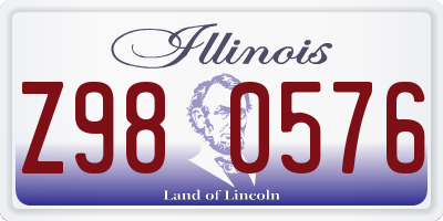 IL license plate Z980576