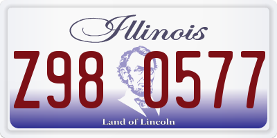 IL license plate Z980577