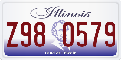 IL license plate Z980579