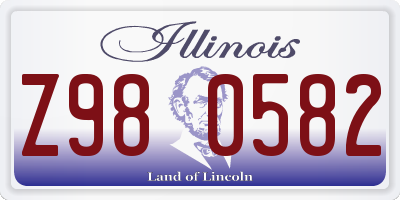 IL license plate Z980582
