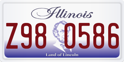 IL license plate Z980586