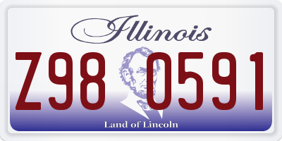 IL license plate Z980591