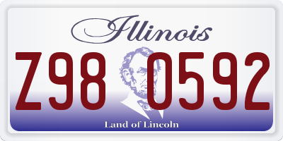 IL license plate Z980592