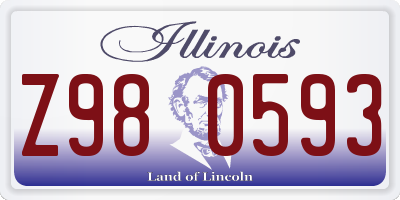 IL license plate Z980593