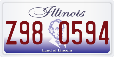 IL license plate Z980594