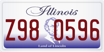 IL license plate Z980596