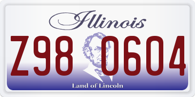 IL license plate Z980604