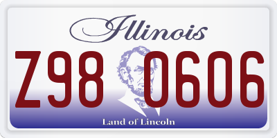 IL license plate Z980606