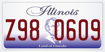 IL license plate Z980609